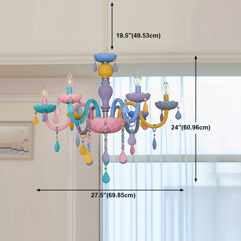 Nordic Style Macron Kroonluchter Multi Light Candle Hanger Verlichting voor de woonkamer