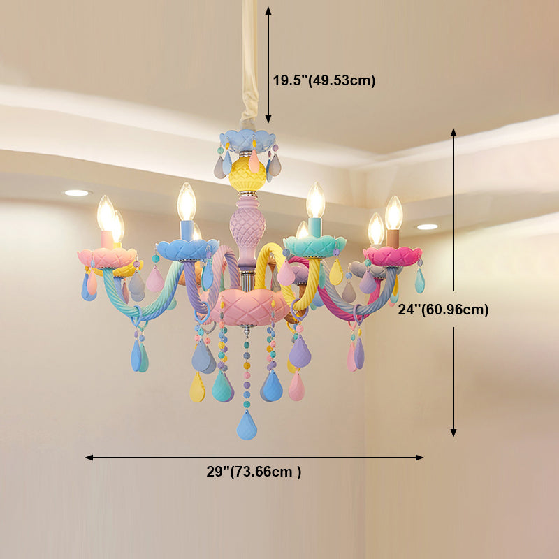 Nordic Style Macron Kroonluchter Multi Light Candle Hanger Verlichting voor de woonkamer