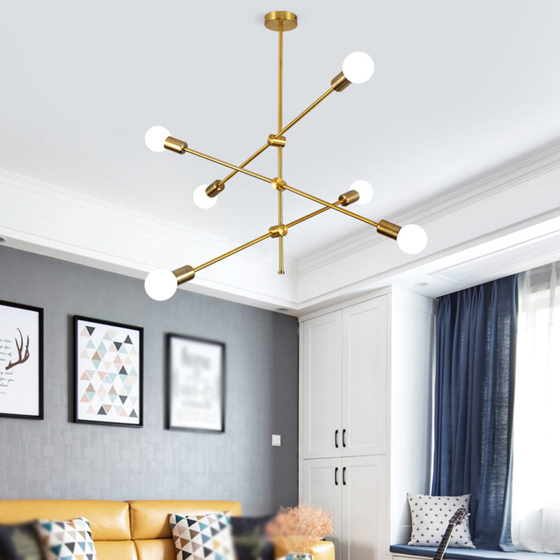 Gold Modern Style Chandelier Pendant Light Stacked Shape Metal Pendant Lighting