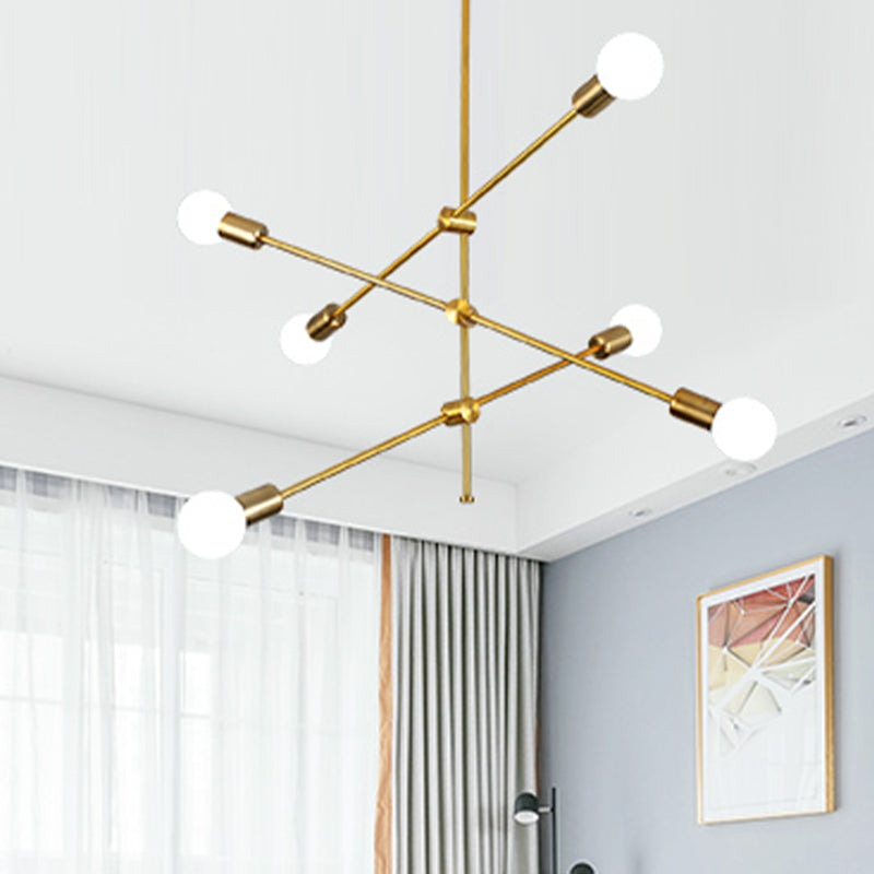 Gold Modern Style Chandelier Pendant Light Stacked Shape Metal Pendant Lighting