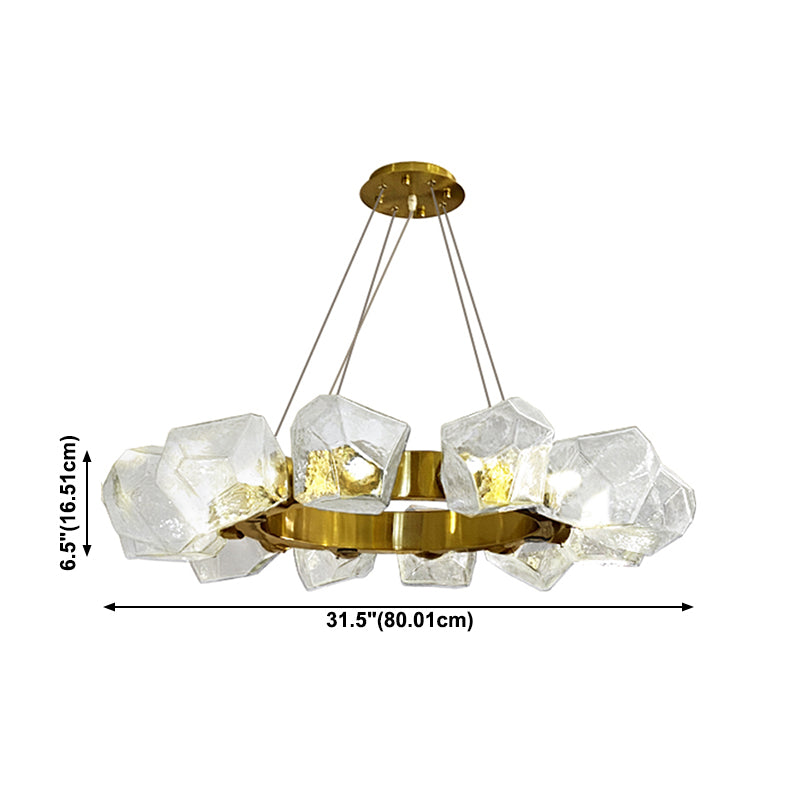 Estilo moderno 12 luces lámpara lámpara de lámpara forma irregular vidrio colgante luz