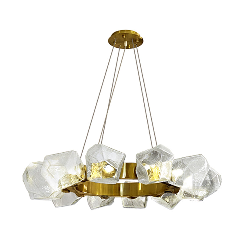 Estilo moderno 12 luces lámpara lámpara de lámpara forma irregular vidrio colgante luz