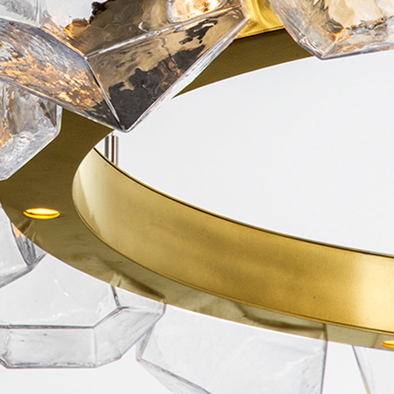 Estilo moderno 12 luces lámpara lámpara de lámpara forma irregular vidrio colgante luz