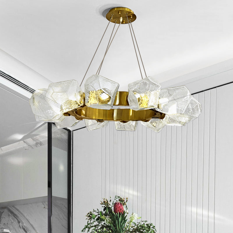 Estilo moderno 12 luces lámpara lámpara de lámpara forma irregular vidrio colgante luz