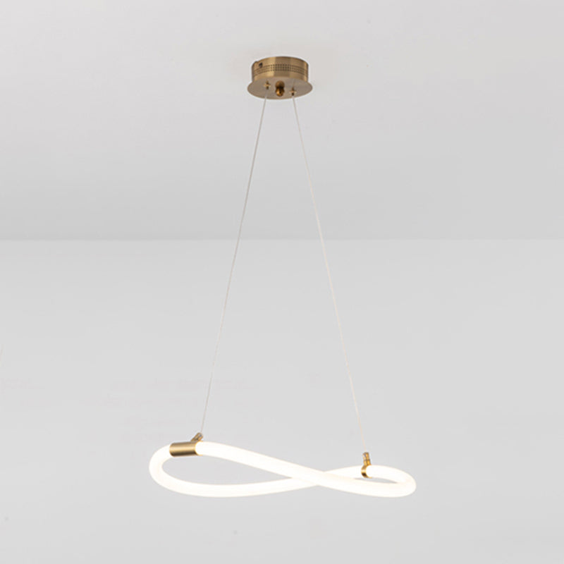 Simple Style Chandelier Gold Led Hanging Light for Bedroom Dining Room