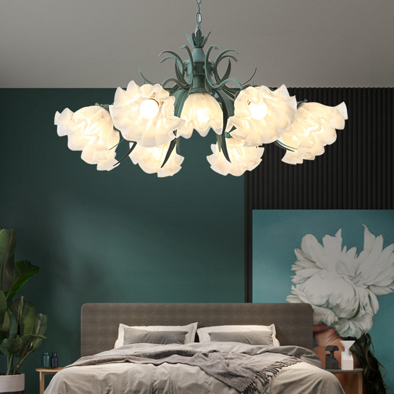 Amerikaanse glazen kroonluchter Multi Head hanglamp voor slaapkamer eetkamer