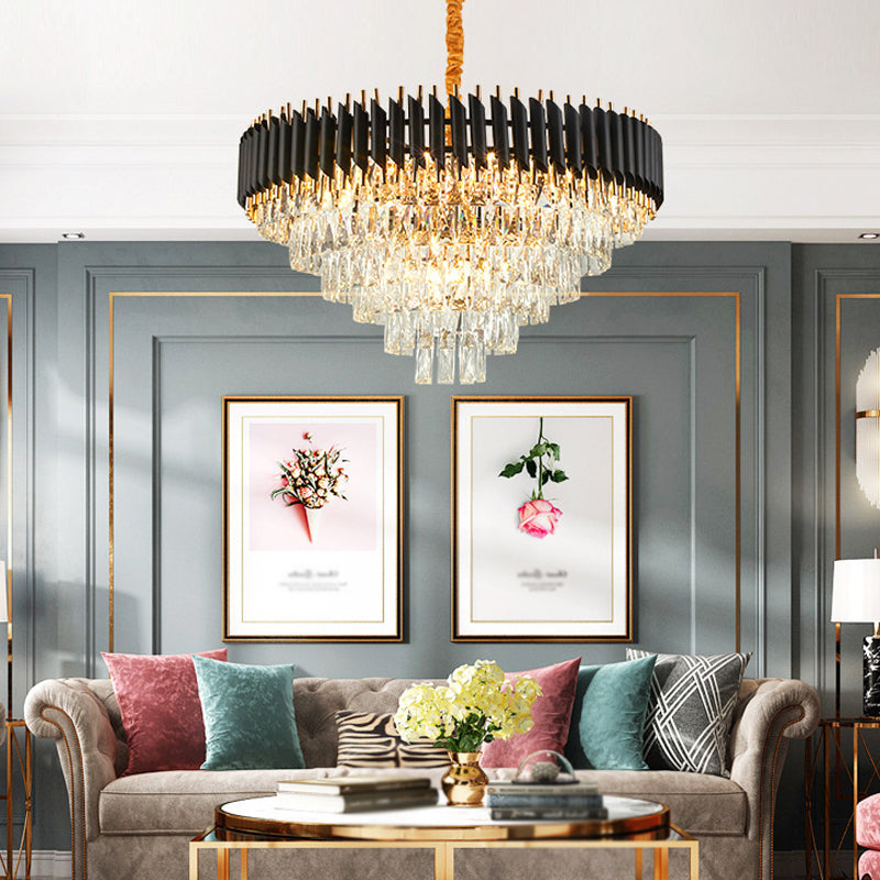 Luz de lámpara de lámpara de cristal moderna lámpara de araña colgante múltiple para cafetería