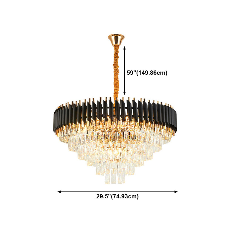 Luz de lámpara de lámpara de cristal moderna lámpara de araña colgante múltiple para cafetería