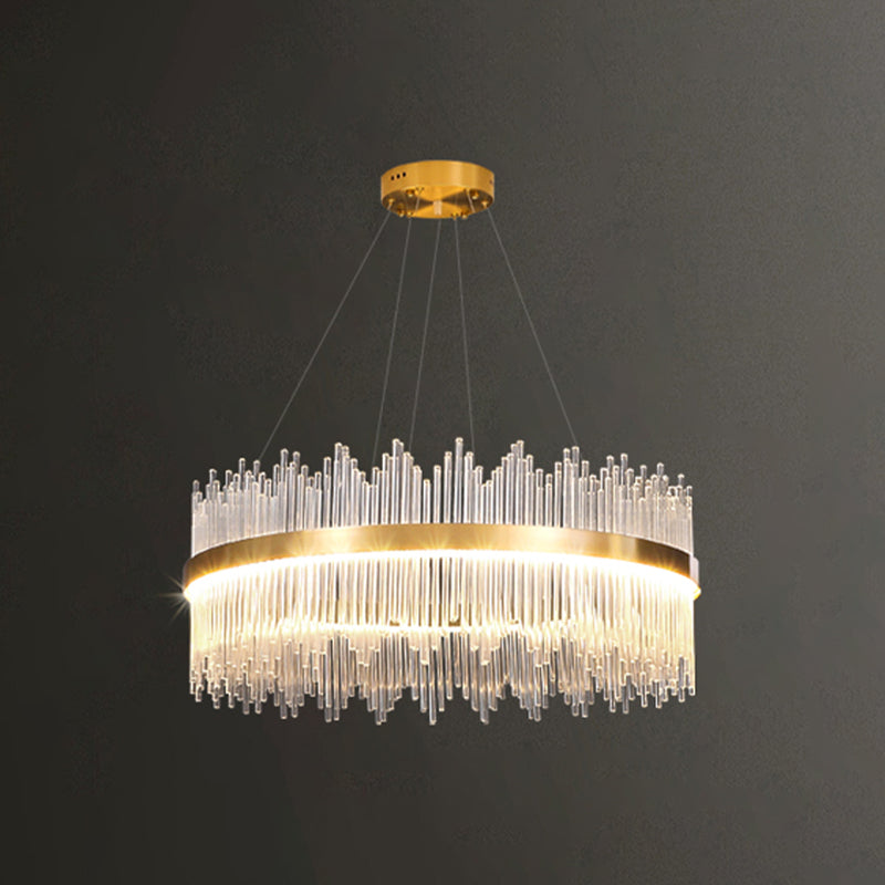 Luz de colgante LED de cristal de lámpara de lámpara de estilo contemporáneo para sala de estar