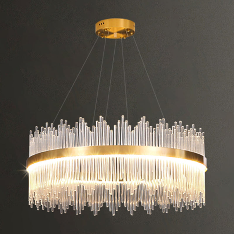 Luz de colgante LED de cristal de lámpara de lámpara de estilo contemporáneo para sala de estar