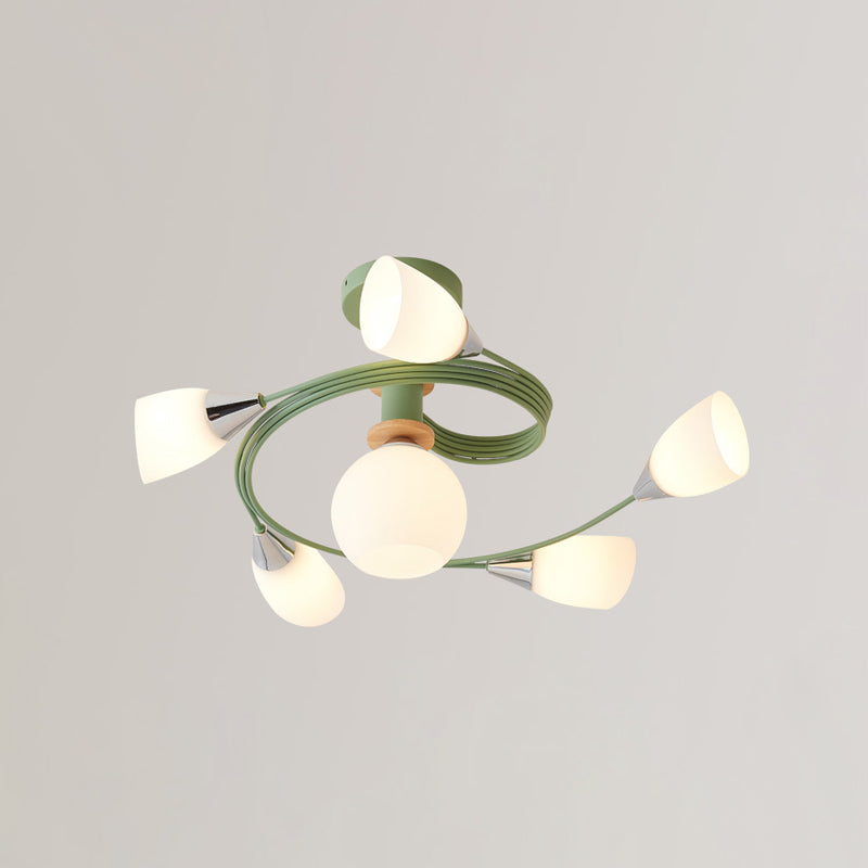 6-lichts kroonluchter licht Macron glazen hanglamp voor woonkamer