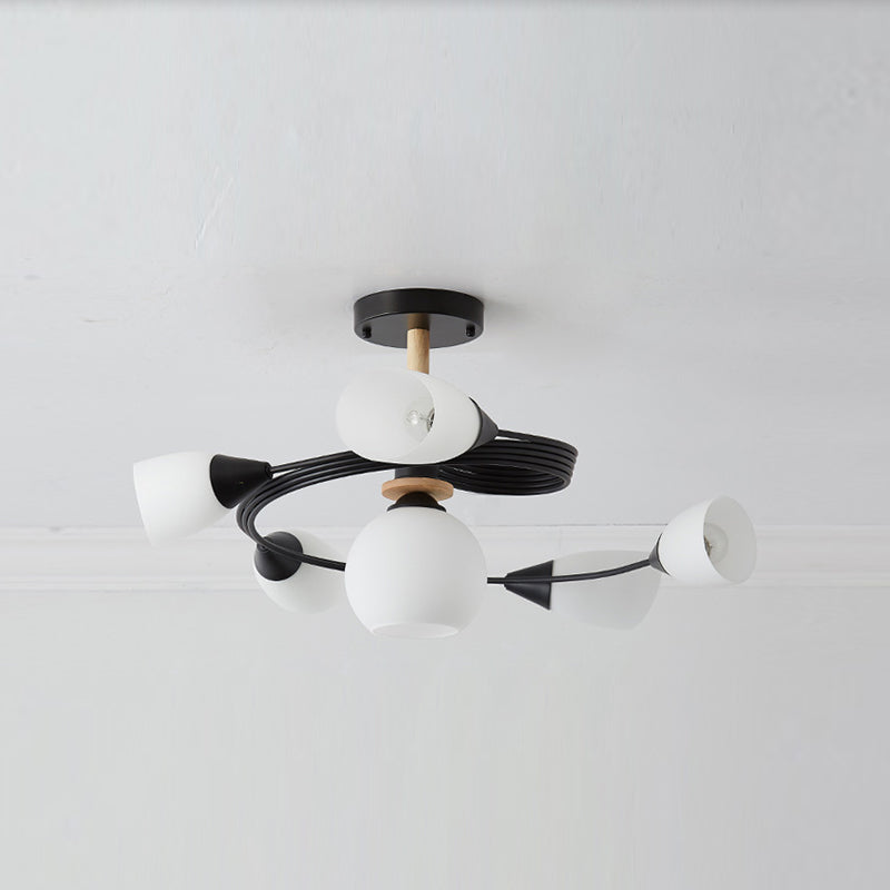 6-lichts kroonluchter licht Macron glazen hanglamp voor woonkamer