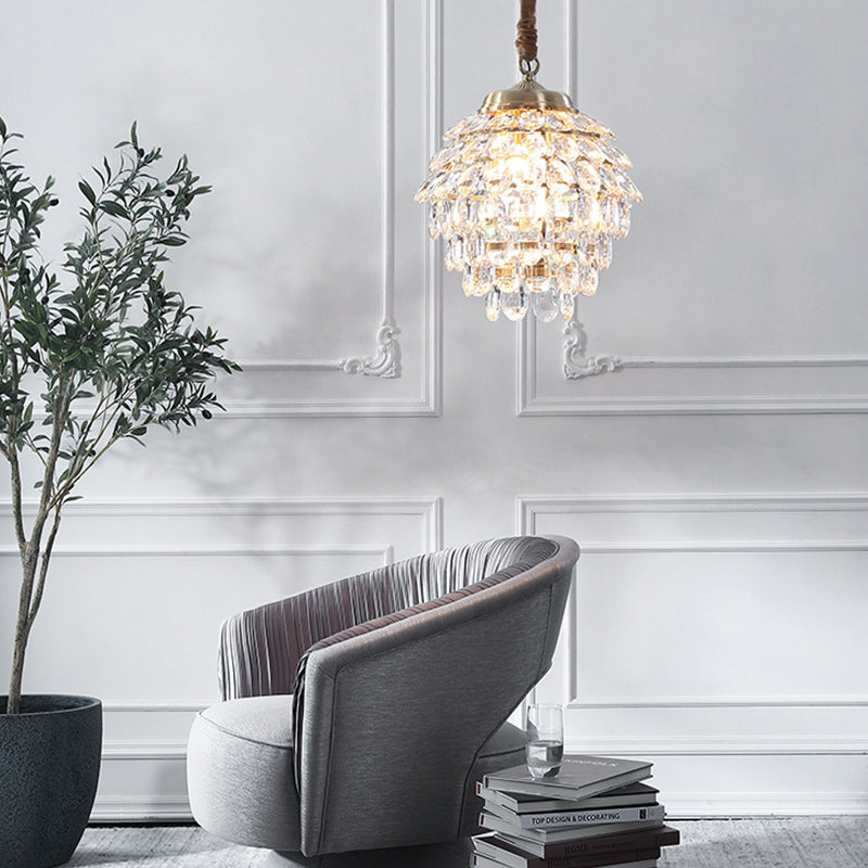 Crystal Chandelier Lighting Fixture Countryside Chandelier Pendant Light for Sitting Room