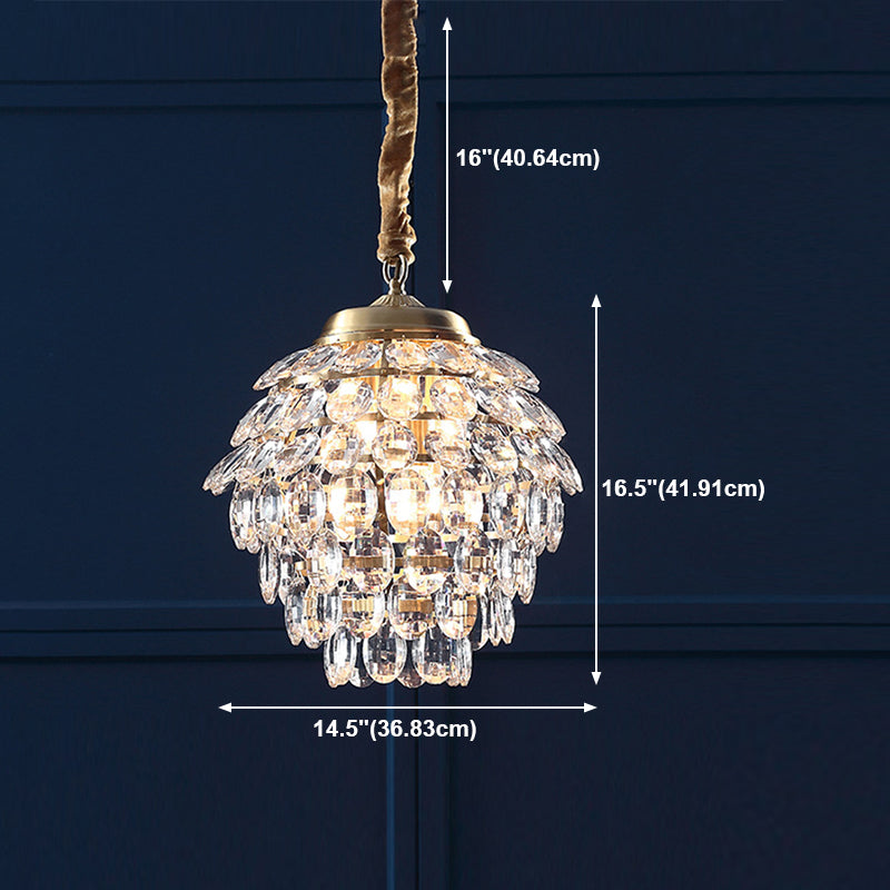 Crystal Chandelier Lighting Fixture Countryside Chandelier Pendant Light for Sitting Room