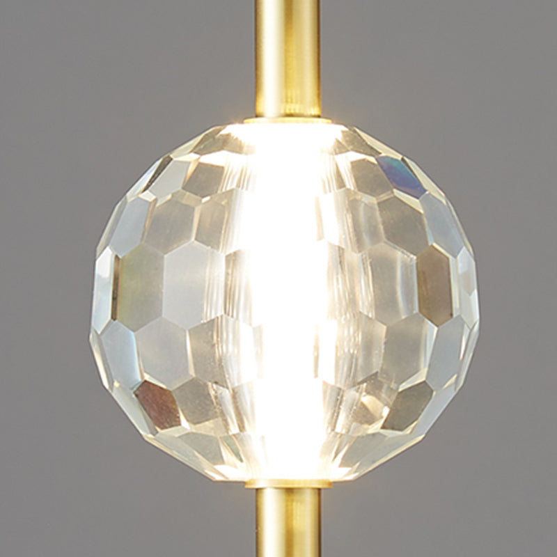 Contemporary Hanging Ceiling Light Linear Crystal Linear Pendant Light for Bedroom