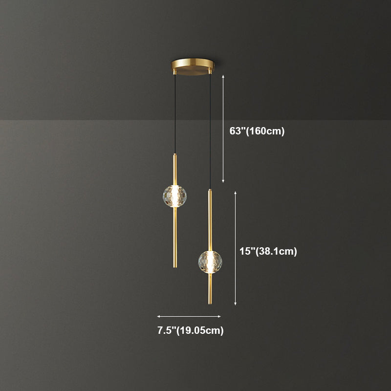 Contemporary Hanging Ceiling Light Linear Crystal Linear Pendant Light for Bedroom
