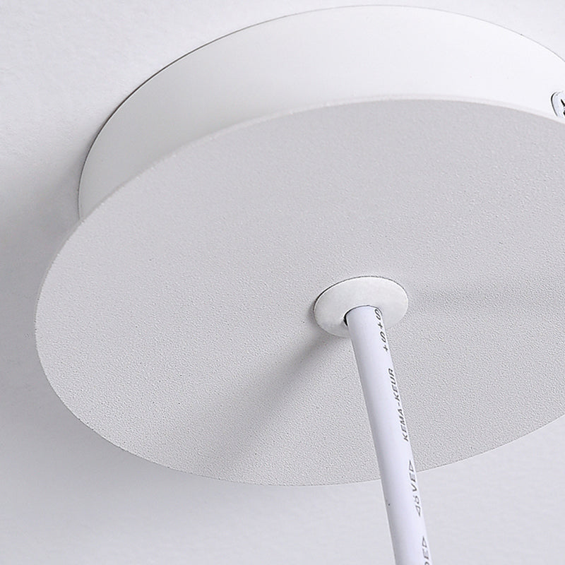 Metal Circle Down Lighting Pendant Contemporary 1-Light Disk Ceiling Light