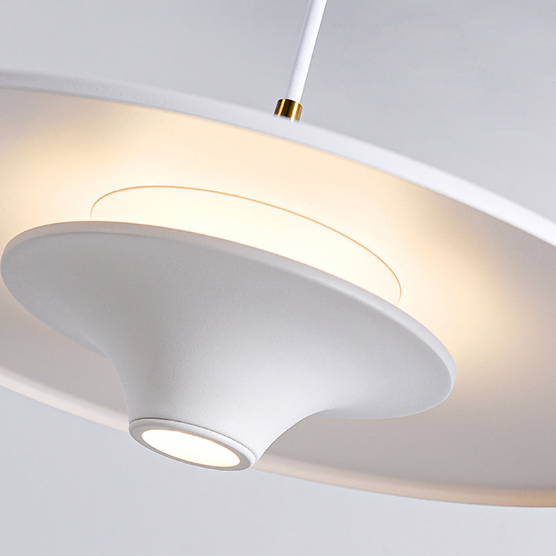 Metal Circle Down Lighting Pendant Contemporary 1-Light Disk Ceiling Light