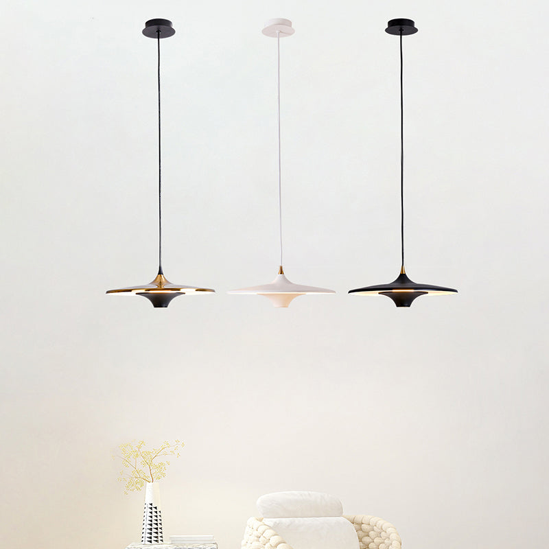 Metal Circle Down Lighting Pendant Contemporary 1-Light Disk Ceiling Light