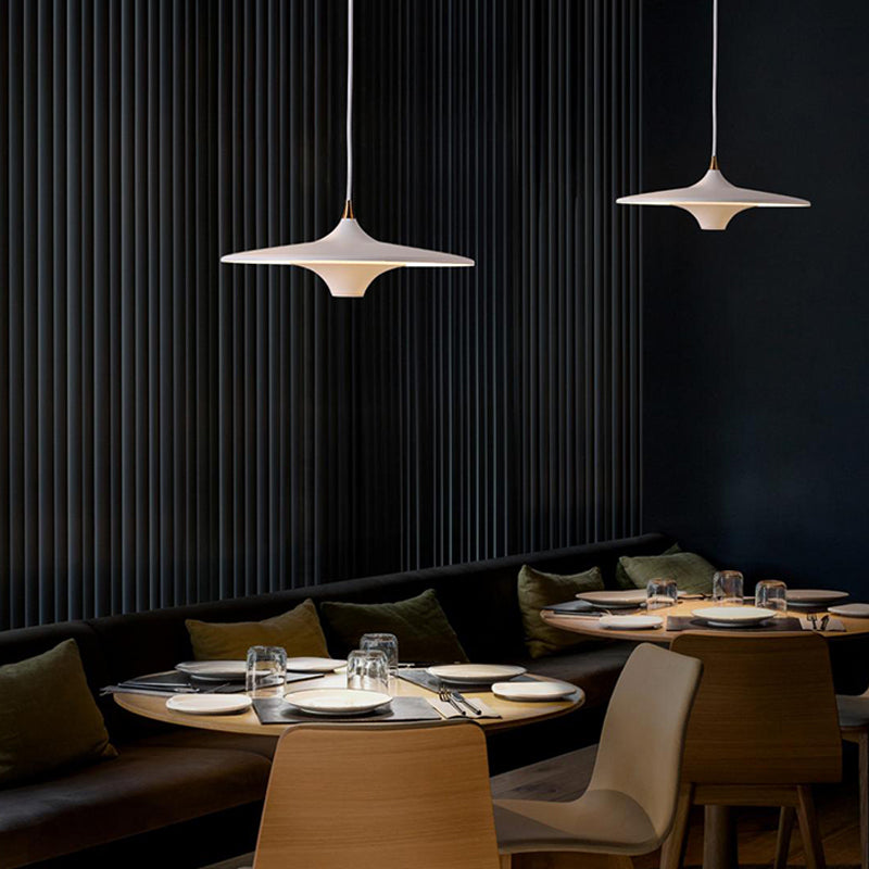 Metal Circle Down Lighting Pendant Contemporary 1-Light Disk Ceiling Light