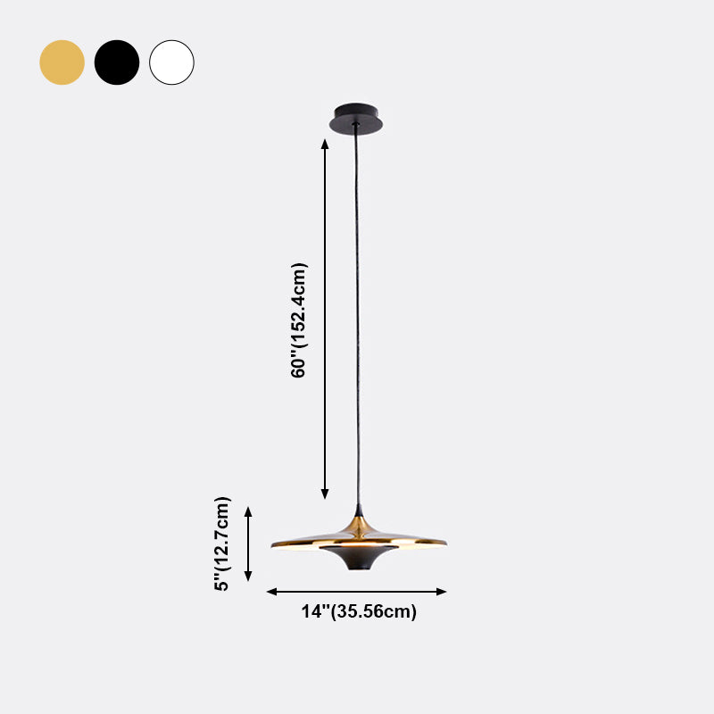 Metal Circle Down Lighting Pendant Contemporary 1-Light Disk Ceiling Light