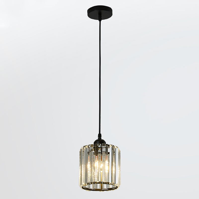 Contemporary Cube Pendant Light Crystal Hanging Pendant for Living Room