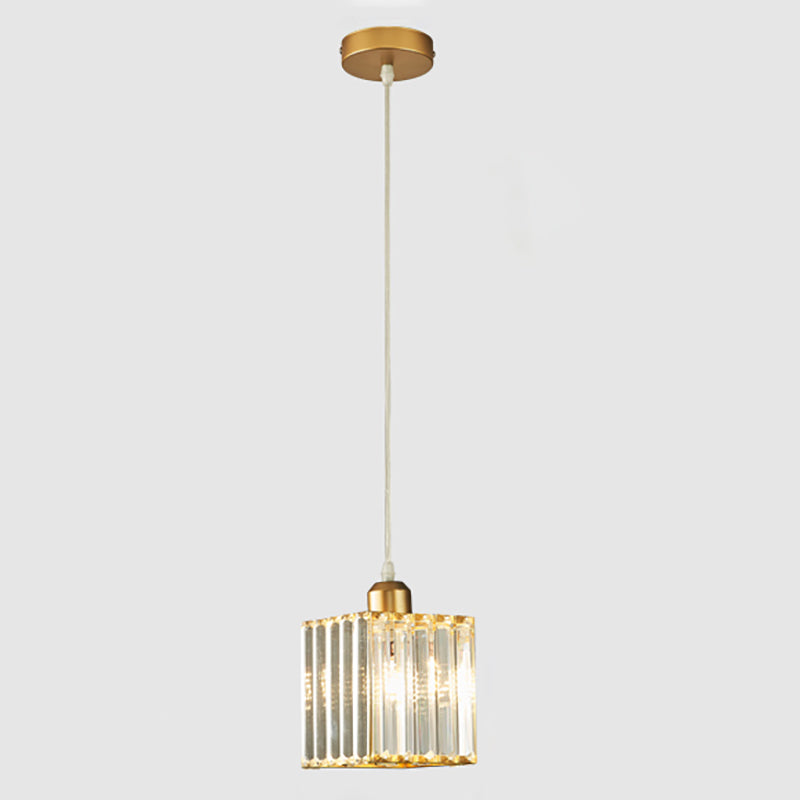 Contemporary Cube Pendant Light Crystal Hanging Pendant for Living Room