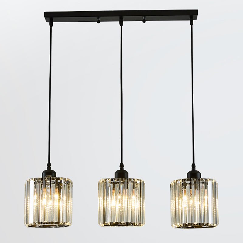 Contemporary Cube Pendant Light Crystal Hanging Pendant for Living Room
