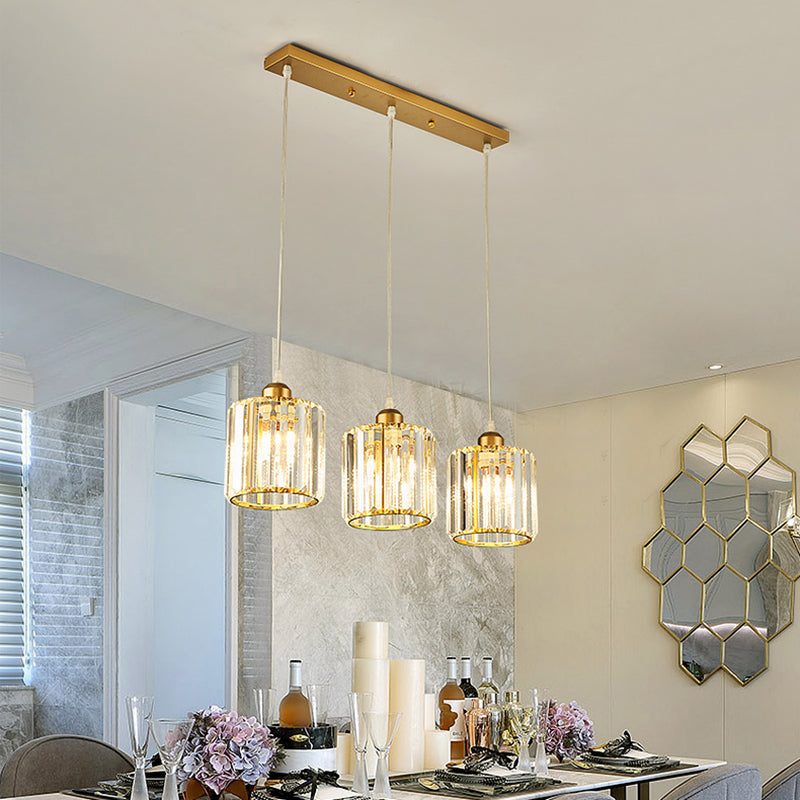 Contemporary Cube Pendant Light Crystal Hanging Pendant for Living Room