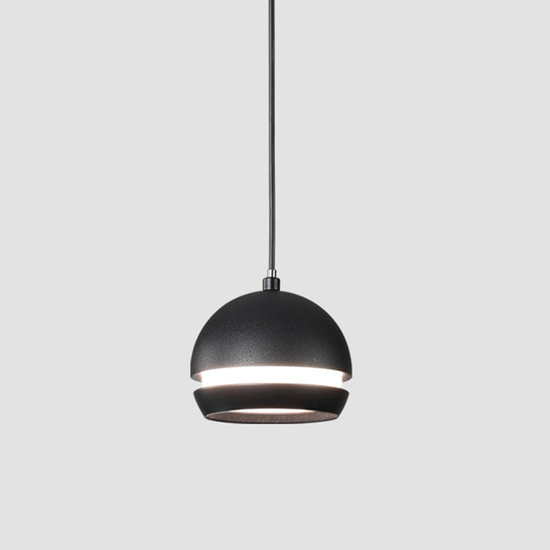 Nordic Mini LED Pendant Lamp Aluminum Bedside Hanging Light in Black
