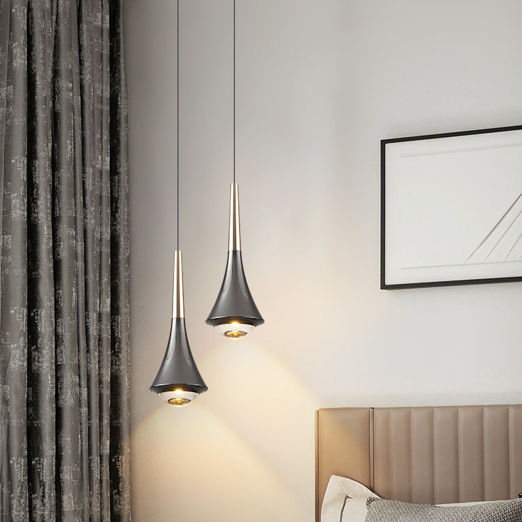 Aluminum Flared Pendant Light Fixture Simple LED Drop Lamp for Dining Room