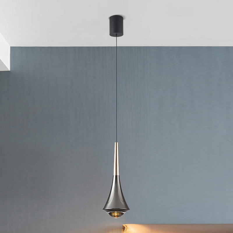 Aluminum Flared Pendant Light Fixture Simple LED Drop Lamp for Dining Room