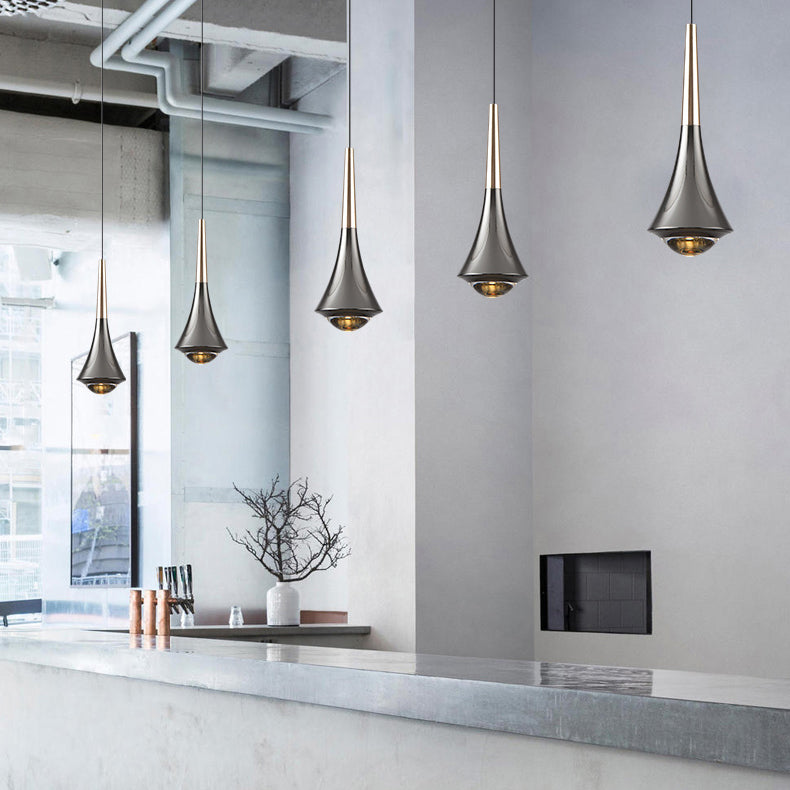 Aluminum Flared Pendant Light Fixture Simple LED Drop Lamp for Dining Room