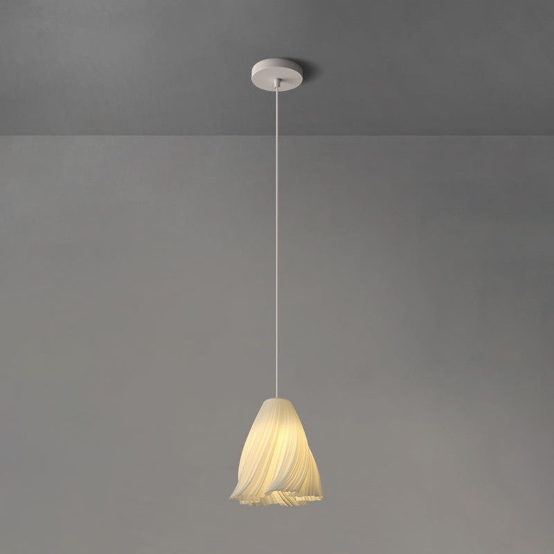 Luminaire de pendentif floral blanc lampe de suspension en plastique à 1 lumière minimaliste