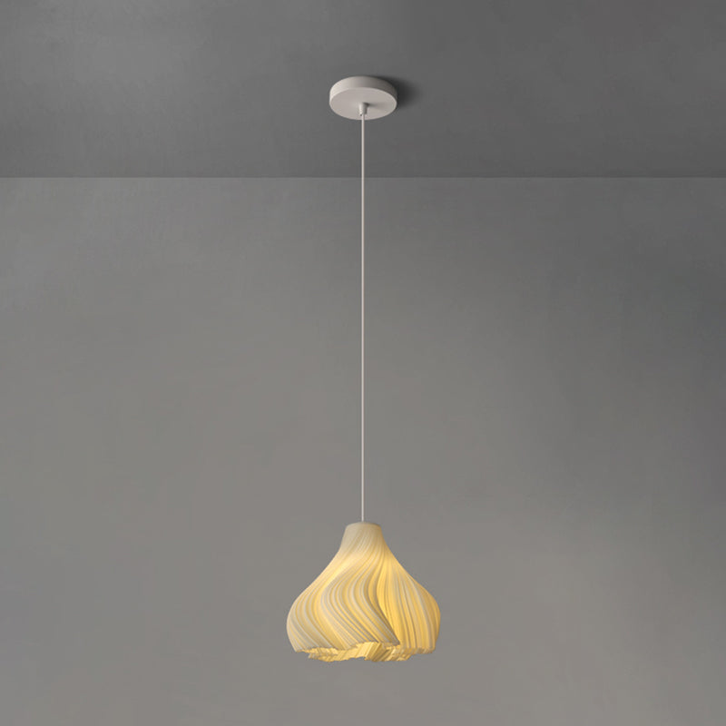 Luminaire de pendentif floral blanc lampe de suspension en plastique à 1 lumière minimaliste
