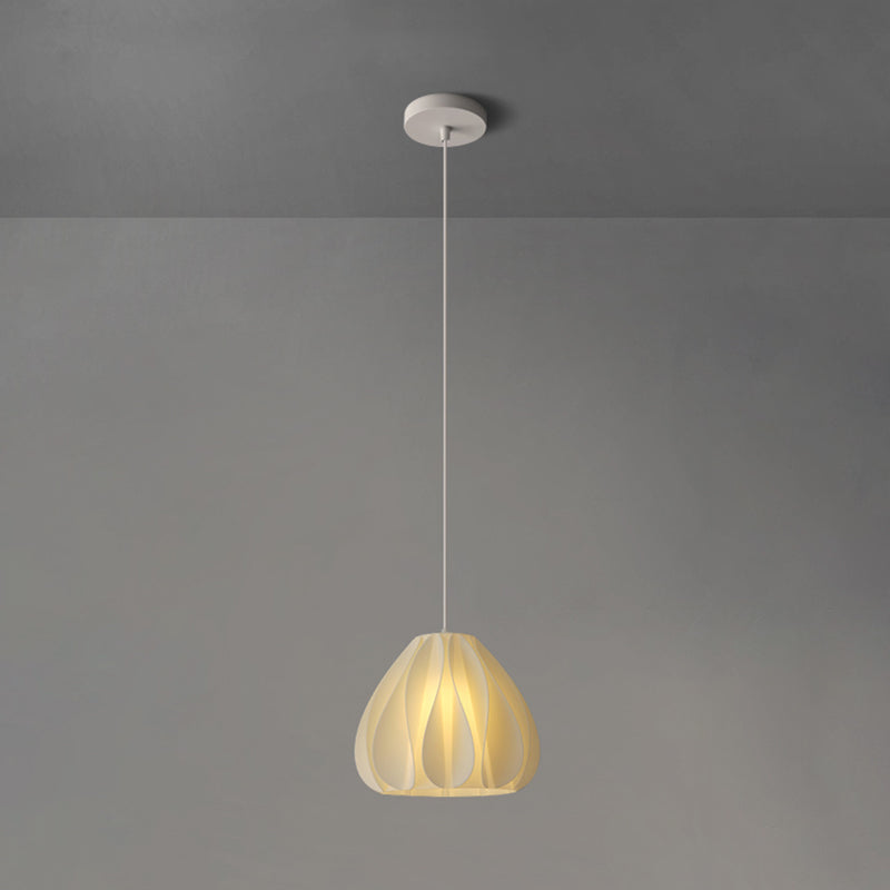 Luminaire de pendentif floral blanc lampe de suspension en plastique à 1 lumière minimaliste