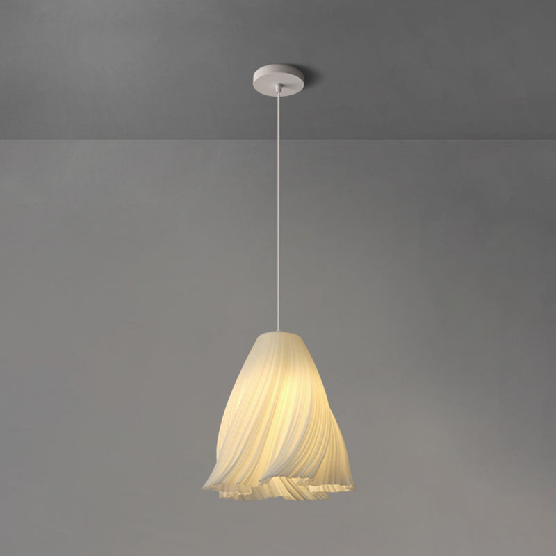 Luminaire de pendentif floral blanc lampe de suspension en plastique à 1 lumière minimaliste