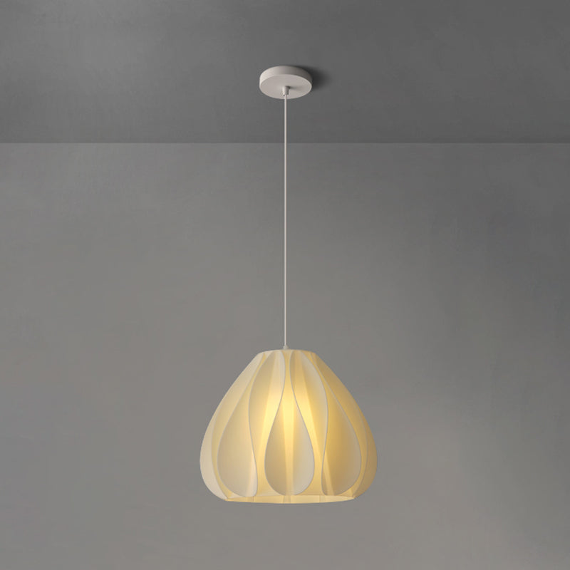 Luminaire de pendentif floral blanc lampe de suspension en plastique à 1 lumière minimaliste