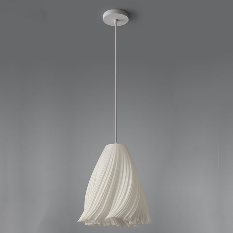 Luminaire de pendentif floral blanc lampe de suspension en plastique à 1 lumière minimaliste