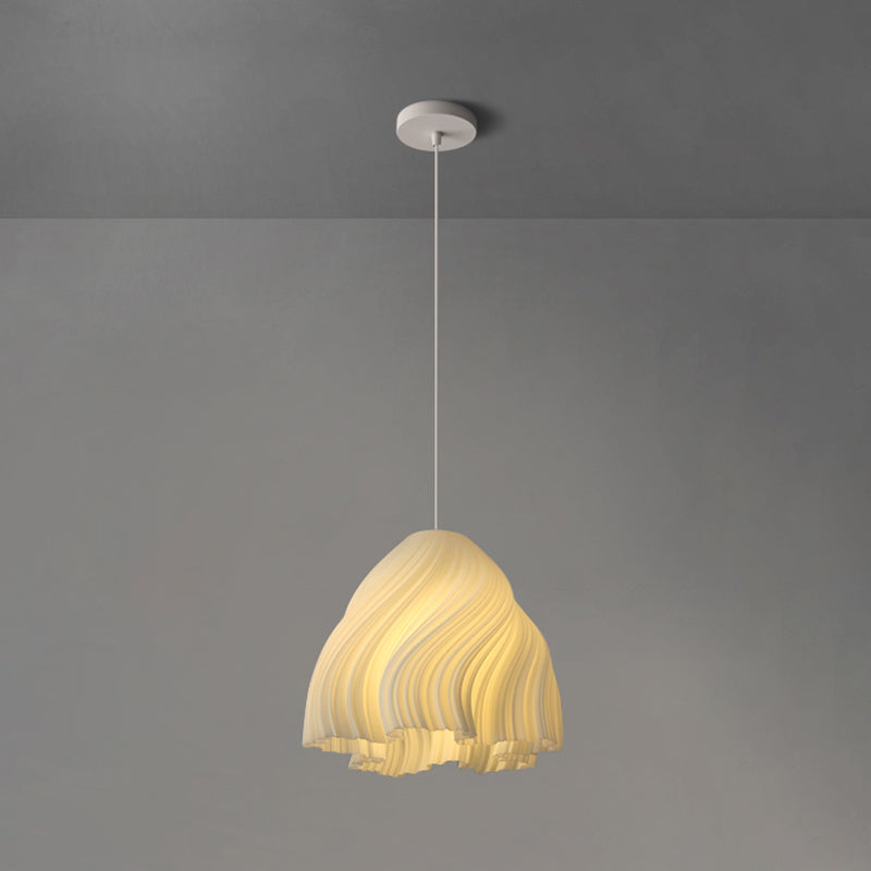 Luminaire de pendentif floral blanc lampe de suspension en plastique à 1 lumière minimaliste