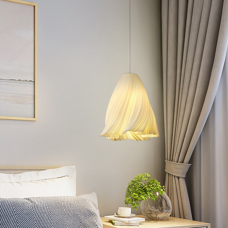 Luminaire de pendentif floral blanc lampe de suspension en plastique à 1 lumière minimaliste