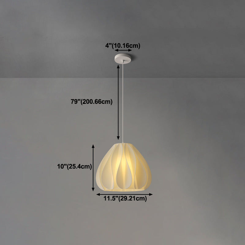 Luminaire de pendentif floral blanc lampe de suspension en plastique à 1 lumière minimaliste