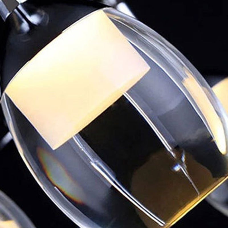 Stylish Wine Cup Pendant Light Acrylic Dining Room LED Suspension Light in Chrome