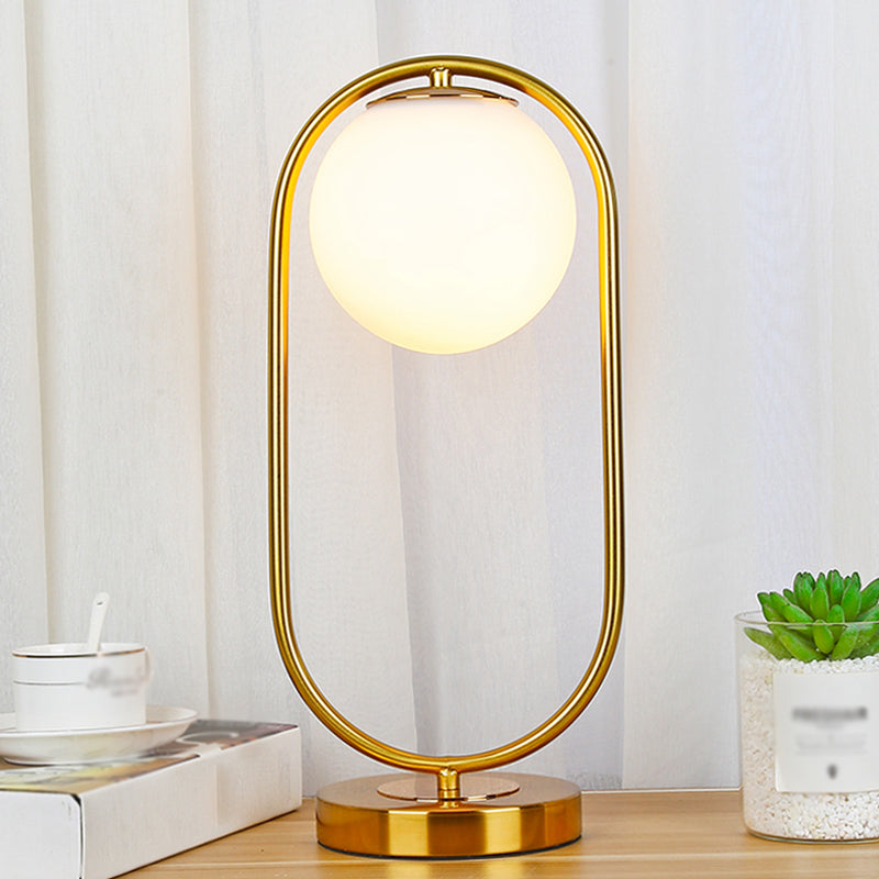 Glass Ball Shade Desk Lamp Household Desk Lighting Fixture for Sitting Room