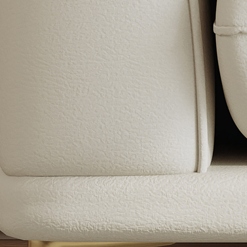 Modern Style Solid Wood Base Namib & White Leather Rectangular Sofa