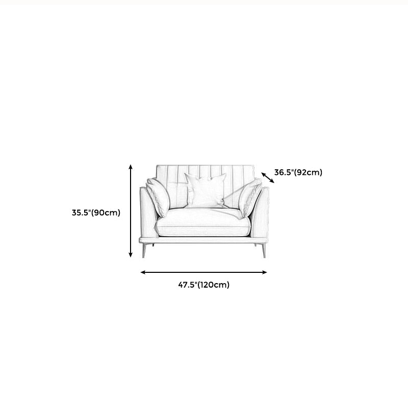 Modern Style Solid Wood Base Namib & White Leather Rectangular Sofa