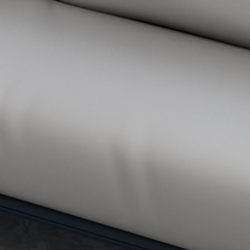 27.55" W Genuine Leather Modern Square Arm Sofa for Restaurant