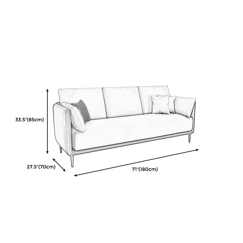 27.55" W Genuine Leather Modern Square Arm Sofa for Restaurant