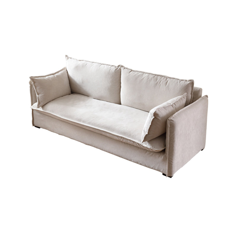 Loose Back Linen Square Arm Sofa with Slipcovered for Apartment and Living Room