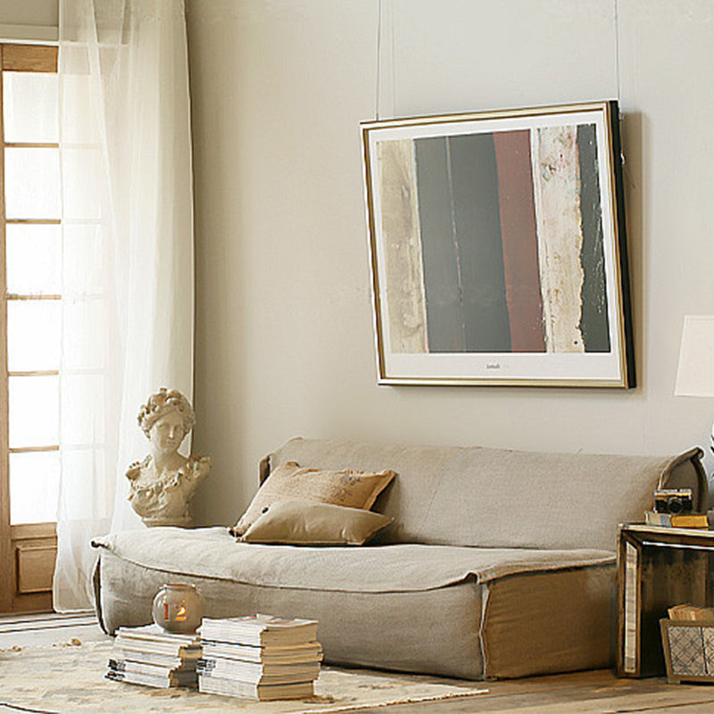 Linen Armless Sofa Tight Back 33"W Modern Sofa for Living Room